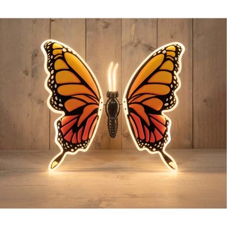 LED Muurhanger Vlinder Oranje 60 cm - Classic Warm