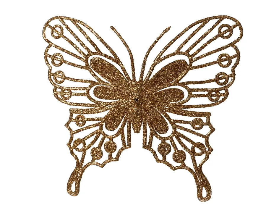 Kerstclip Vlinder Glitter 2 st. - Gember