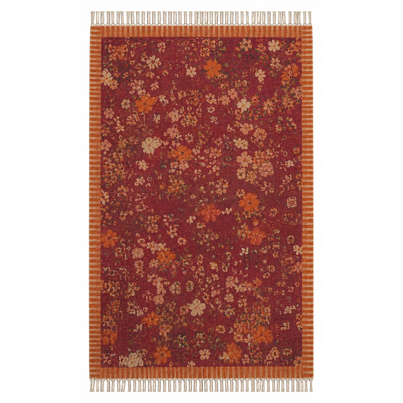 Vloerkleed Bloemen Rood 150x240cm