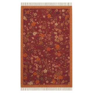 Vloerkleed Bloemen Rood 150x240cm