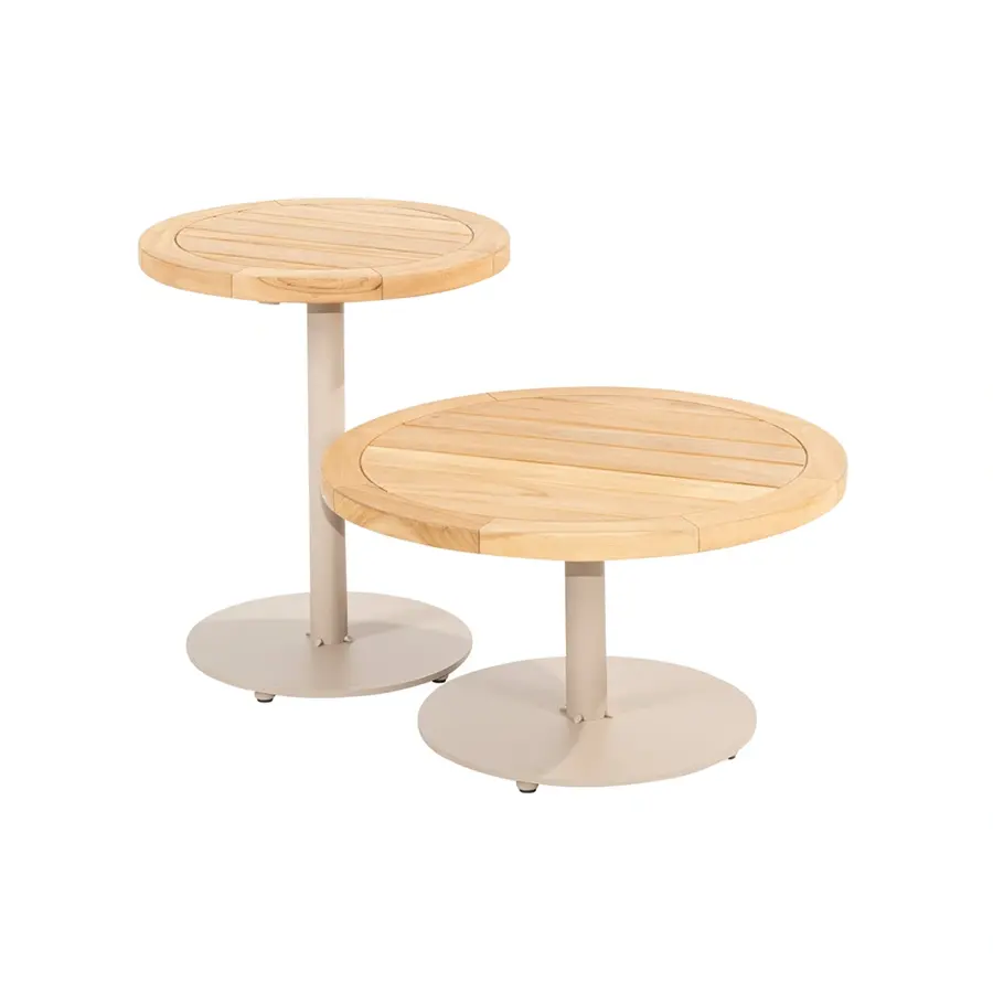 4 Seasons Outdoor Volta Teak Bijzettafel Latte - Ø45 cm - afbeelding 2