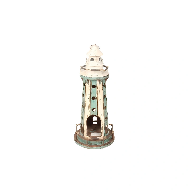 Vuurtoren van Hout Wit/Blauw - Ø30,5x61 cm