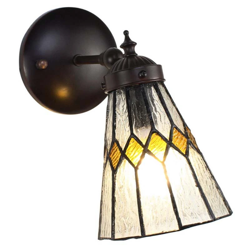 Wandlamp Tiffany Transparant - 17x12x23cm - afbeelding 1