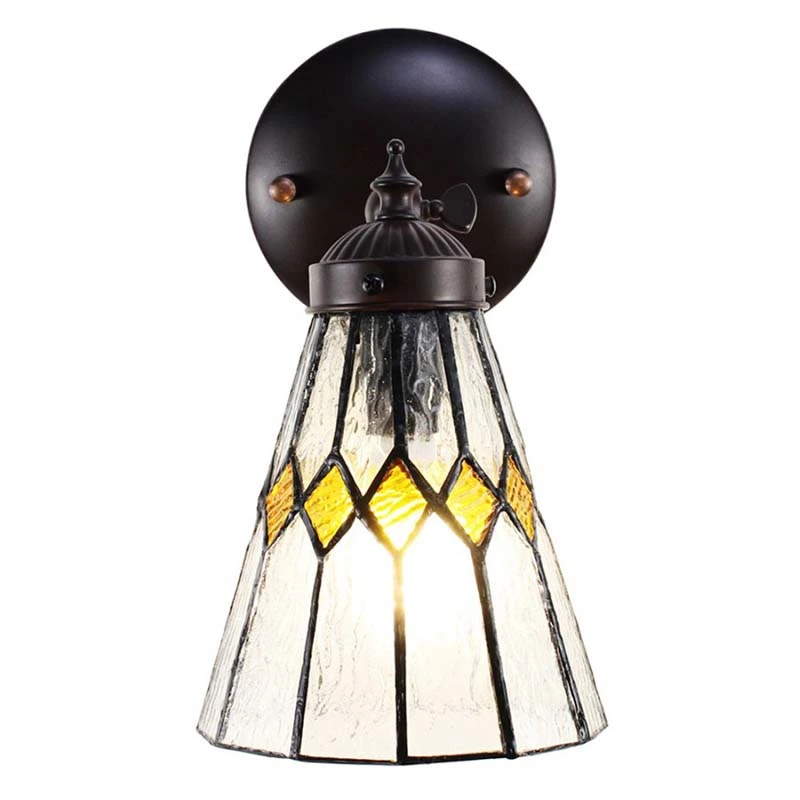 Wandlamp Tiffany Transparant - 17x12x23cm - afbeelding 3