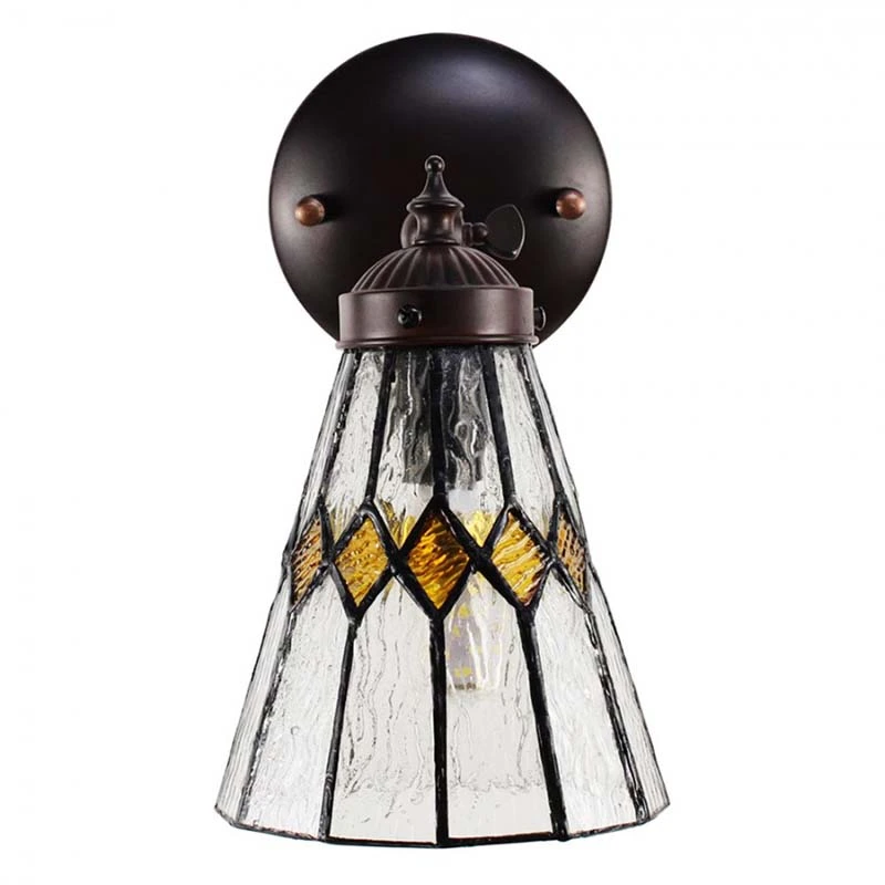 Wandlamp Tiffany Transparant - 17x12x23cm - afbeelding 4
