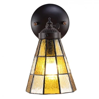 Wandlamp Tiffany Bruin - 17x12x23cm - afbeelding 3
