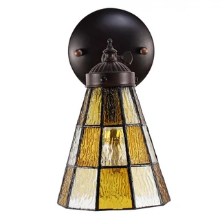 Wandlamp Tiffany Bruin - 17x12x23cm - afbeelding 4