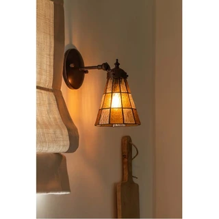 Wandlamp Tiffany Bruin - 17x12x23cm - afbeelding 5