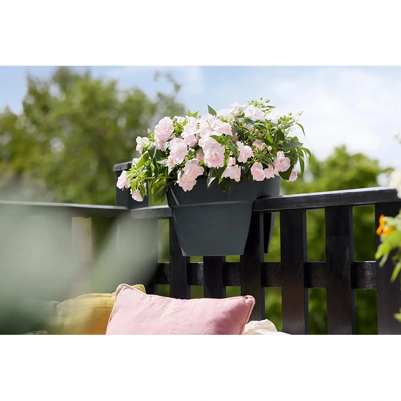 Elho Vibia Campana Flower Bridge Wandpot 40 cm - Antraciet - afbeelding 4