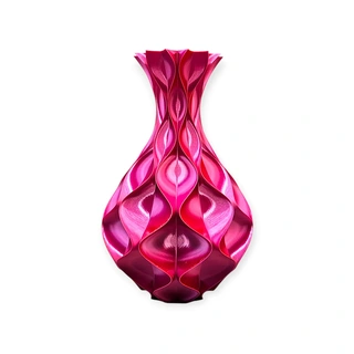 3D Vaas Wave Elegance Ø16,6x24,5 cm - Goud/Paars/Roze - afbeelding 4