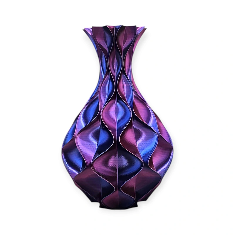 3D Vaas Wave Elegance Ø16,6x24,5 cm - Groen/Blauw/Paars - afbeelding 2