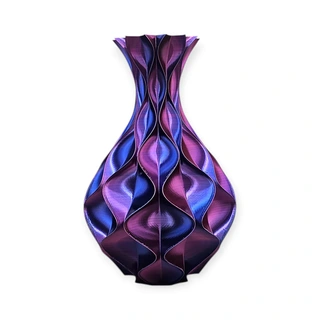 3D Vaas Wave Elegance Ø16,6x24,5 cm - Groen/Blauw/Paars - afbeelding 2