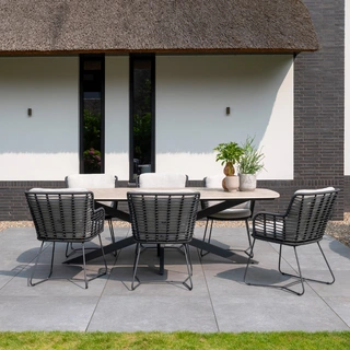 4 Seasons Outdoor Prado Barrel Diningtafel Antraciet - 240 cm - afbeelding 2
