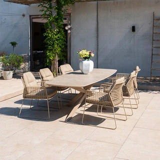 4 Seasons Outdoor Prado Barrel Diningtafel Latte - 240 cm - afbeelding 2