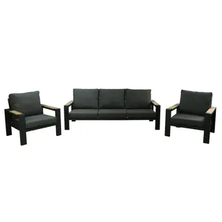 Buitengewoon Boet Benton Loungset 3 dlg. - Antraciet - afbeelding 1