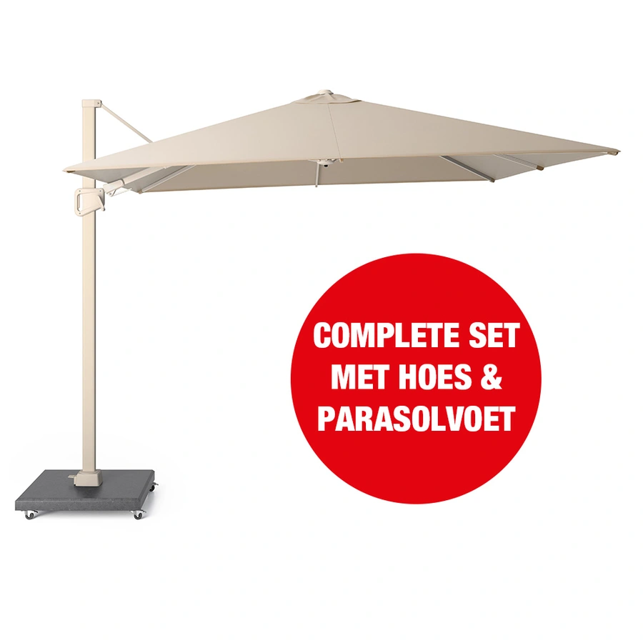 Halifax Zweefparasol Set 300x300 - Ivory - afbeelding 1