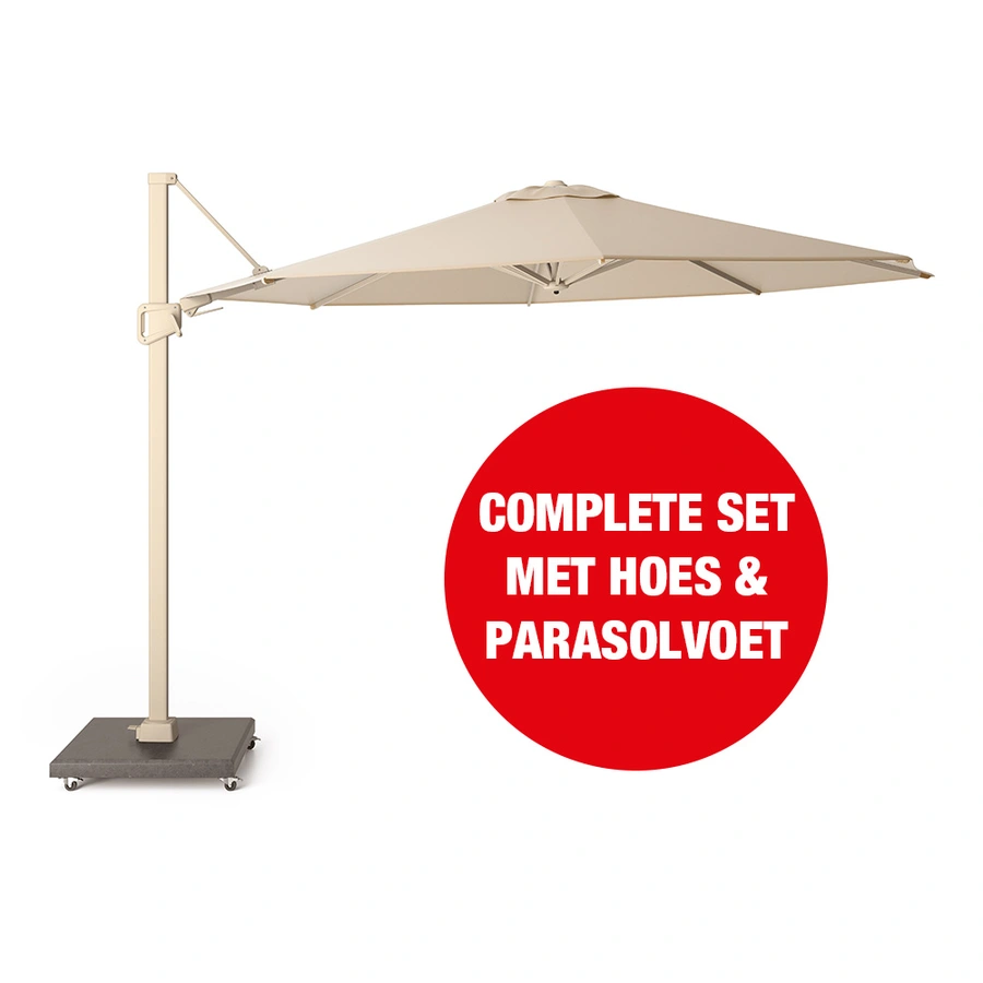 Halifax Zweefparasol Set Ø350 cm  - Ivory - afbeelding 1