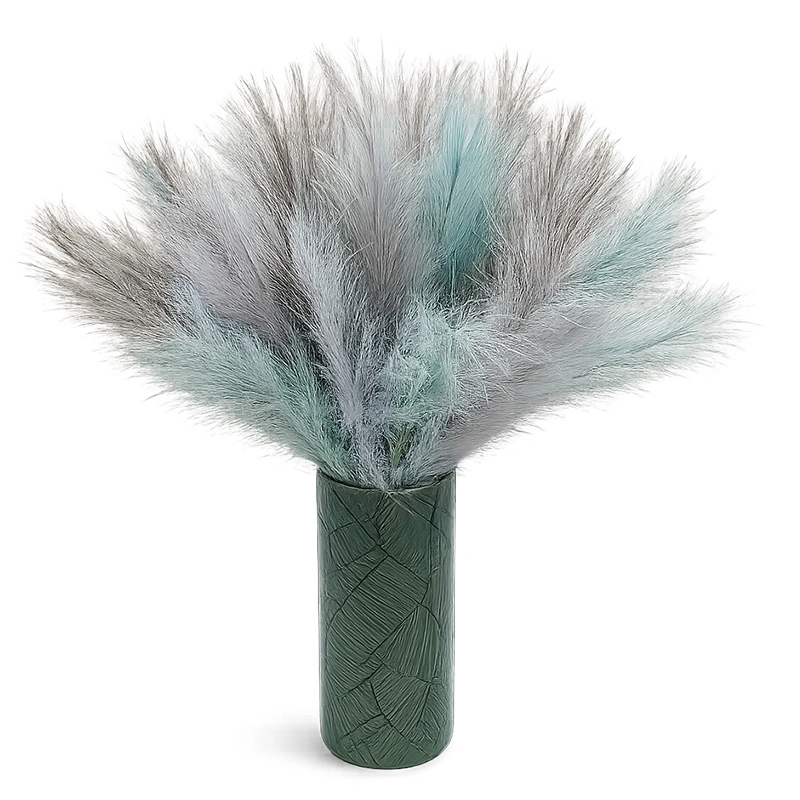 Kunst Pampas Boeket - Grijs Blauw - afbeelding 1