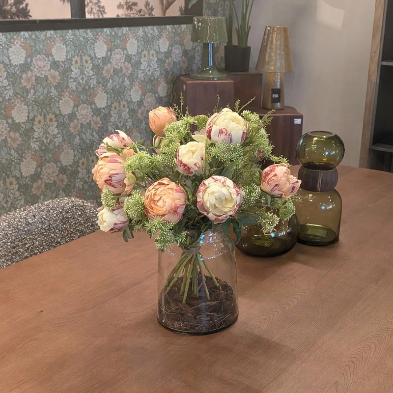 Kunstbloemen Boeket Pioenroos - Zachtroze - afbeelding 2