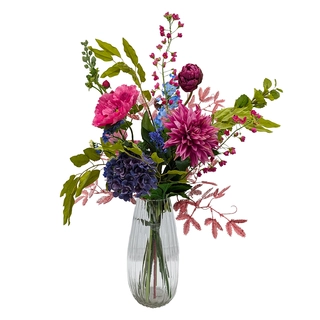 Kunstbloemen Moederdagboeket - Roze/Blauw