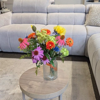 Kunstbloemen Veldboeket Klein + Vaas - Multicolor - afbeelding 2