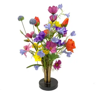 Messing Steel Vaasje met Kunstbloemen - S - afbeelding 1