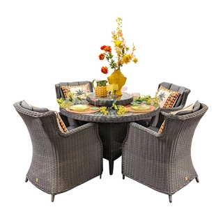 Your Own Living Terlizzi Tartano Diningset - Black - afbeelding 1