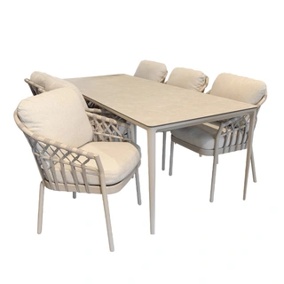 Tierra Outdoor Elegante Nevada Diningset - Champagne - afbeelding 2