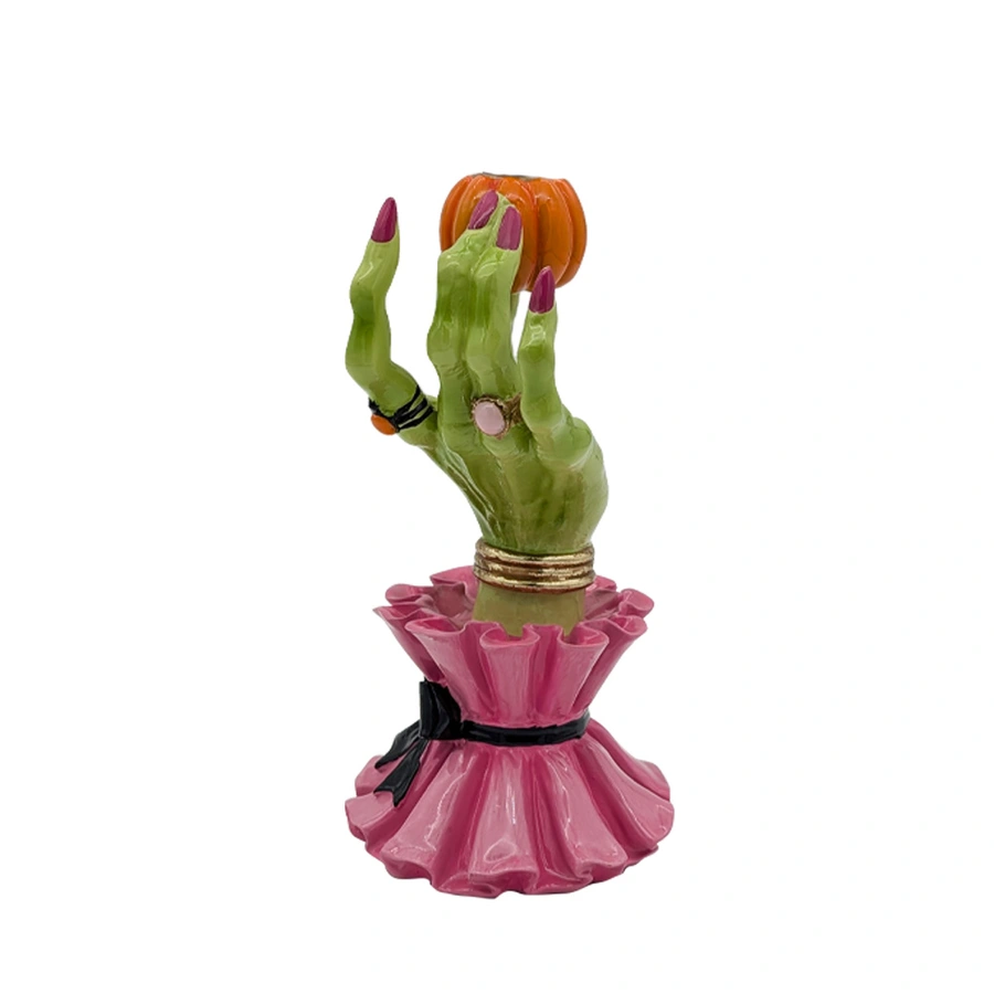 Halloween Kandelaar met Hand - 14x13x26 cm - afbeelding 1