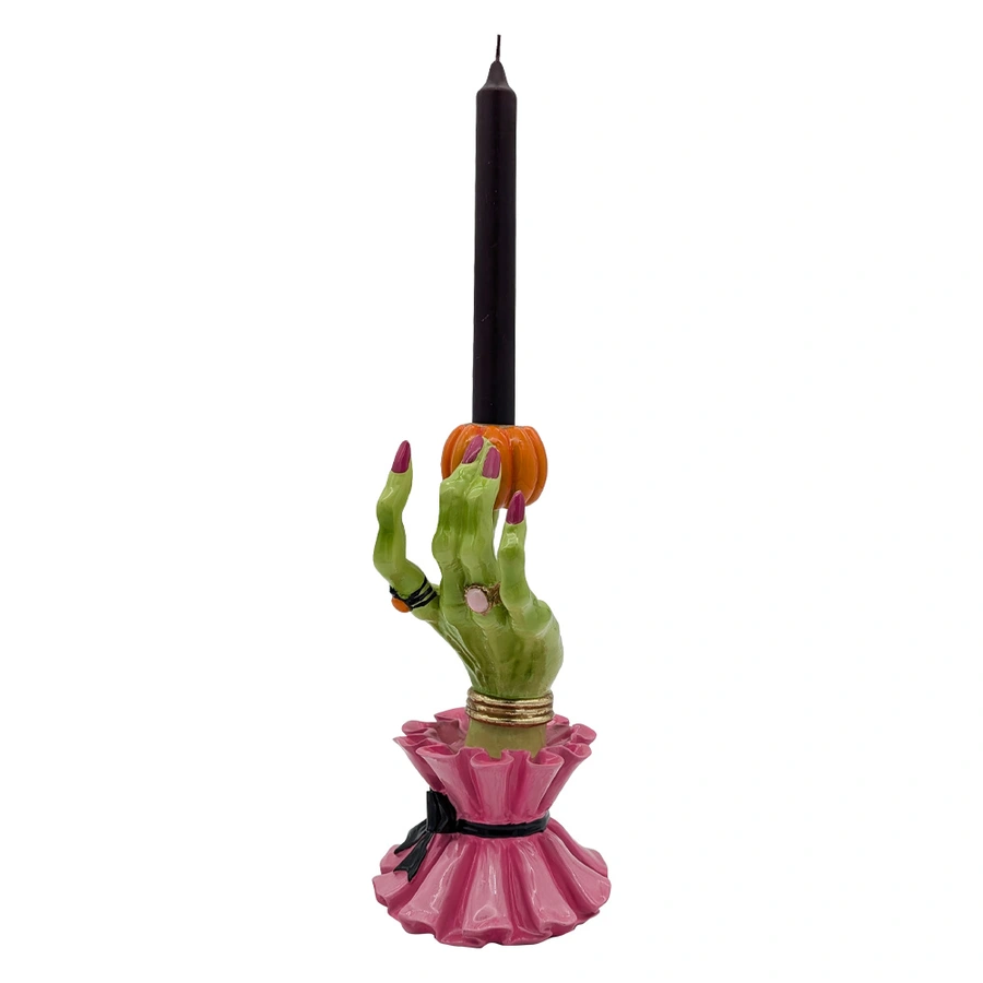 Halloween Kandelaar met Hand - 14x13x26 cm - afbeelding 2