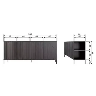 Woood Exclusive New Gravure Dressoir Eiken Natural - 200x85x44 cm - afbeelding 8