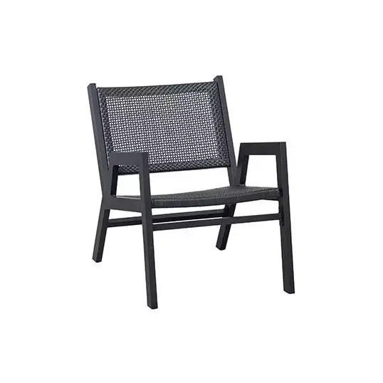 Woood Pem Fauteuil met Armleuning Aluminium Zwart - afbeelding 1