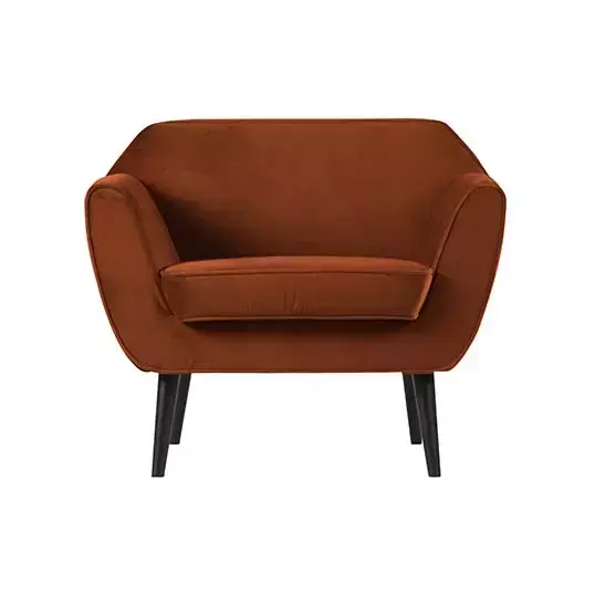 Woood Rocco Fauteuil Fluweel Roest - afbeelding 1