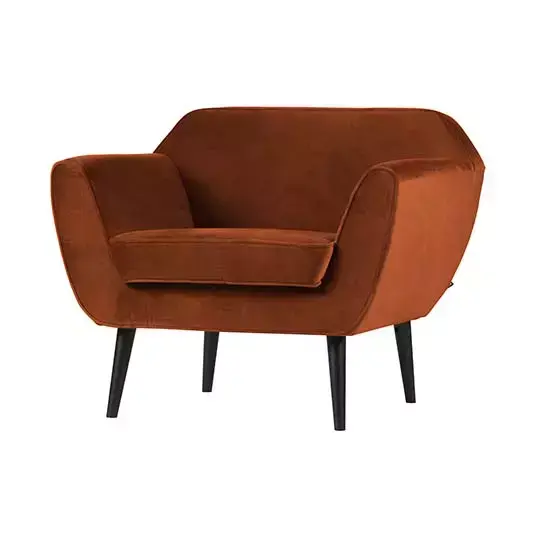 Woood Rocco Fauteuil Fluweel Roest - afbeelding 2