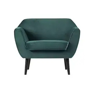 Woood Rocco Fauteuil Fluweel Teal - afbeelding 1