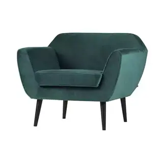 Woood Rocco Fauteuil Fluweel Teal - afbeelding 2