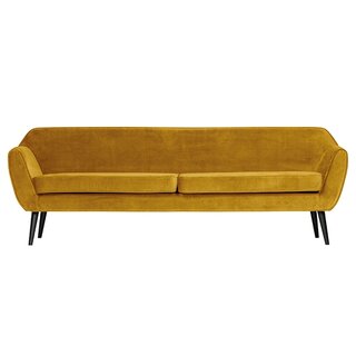 Woood Rocco Xl Sofa 230 Cm Fluweel Oker - afbeelding 1