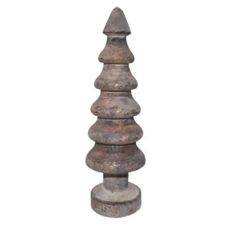 Xmas Tree Cone Carved L - Gold