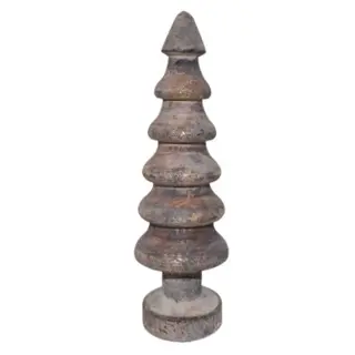 Xmas Tree Cone Carved L - Gold