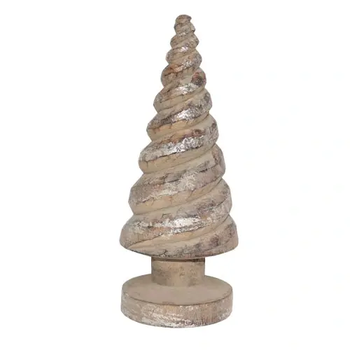 Xmas Tree Cone Swirl L - Silver