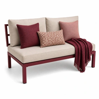 Your Own Living Cairo Pallet Bank - Burgundy - afbeelding 3