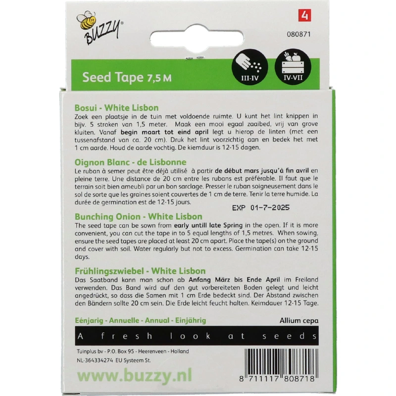 Buzzy® Zaadband Bosui White Lisbon - afbeelding 2