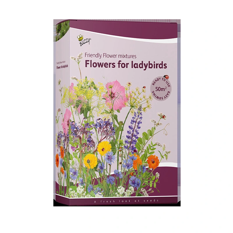 Buzzy® Strooidoosje Friendly Flowers Lieveheersbeestjes 50m² - afbeelding 1