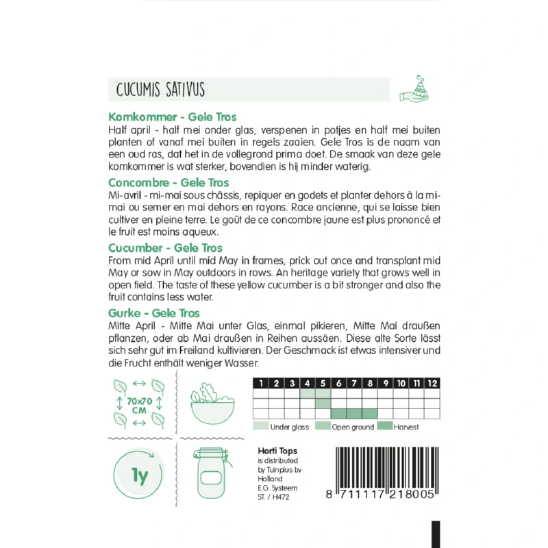 Horti Tops Komkommer Gele Tros - afbeelding 2