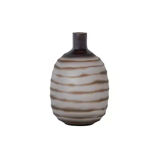 BePureHome Zebra Vaas Glas Bruin - afbeelding 1