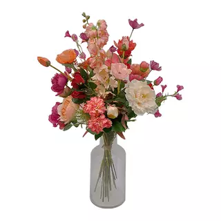 Zijde Boeket Rood/Roze - Groot