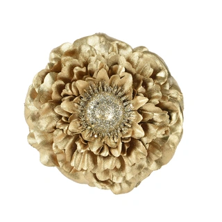 Kerstbloem Zinnia Glitter Goud - Ø10 cm