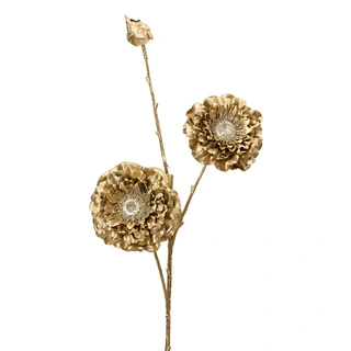 Kersttak Spray Zinnia Goud - 74 cm