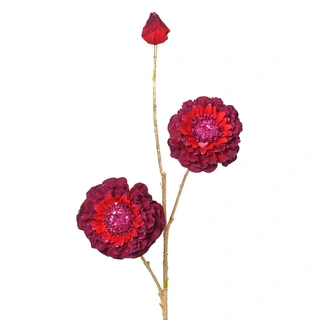 Kersttak Spray Zinnia Ossenbloed - 74 cm