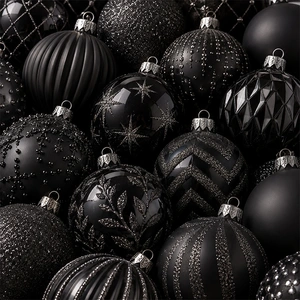Zwarte kerstballen